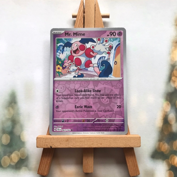 Thẻ hình Pokemon Mr. Mime 063/162 - Lá bài lẻ Temporal Forces Common Reverse Holo tiếng Anh chính hãng ảnh 2