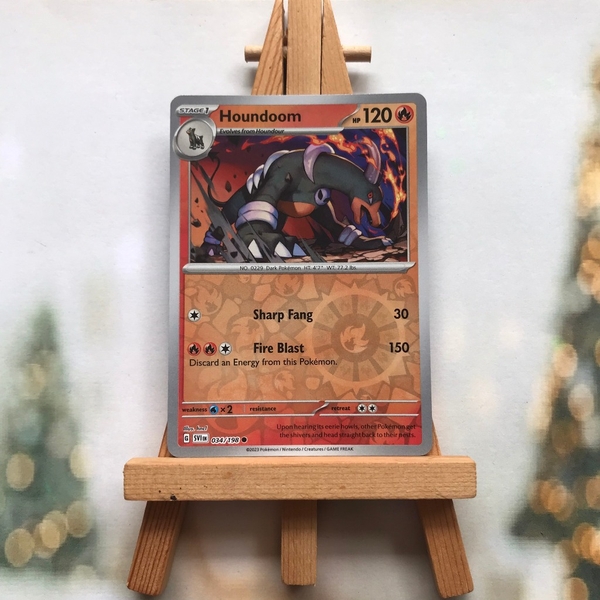 Thẻ hình Pokemon Houndoom 034/198 - Lá bài lẻ Scarlet & Violet Base Set Common Reverse Holo tiếng Anh chính hãng