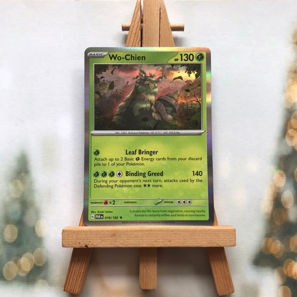 Thẻ hình Pokemon Wo-Chien 018/182 - Lá bài lẻ Scarlet & Violet: Paradox Rift Holo Rare Reverse Holo tiếng Anh chính hãng ảnh 2