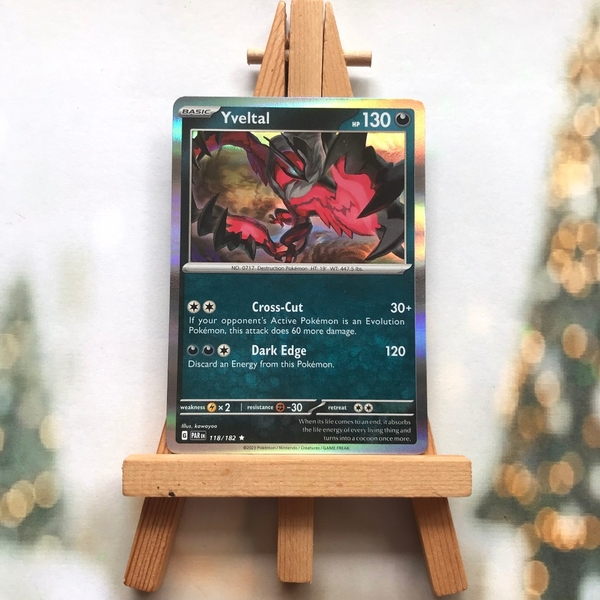 Thẻ hình Pokemon Yveltal 118/182 - Lá bài lẻ Scarlet & Violet: Paradox Rift Holo Rare Reverse Holo tiếng Anh chính hãng ảnh 3