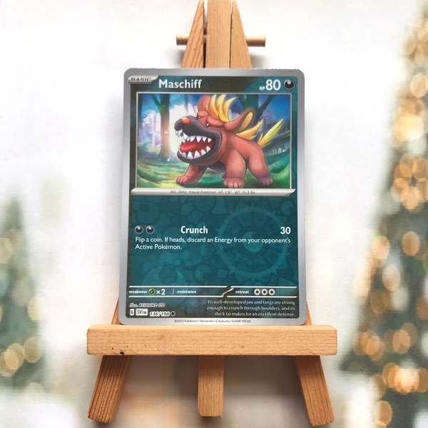 Thẻ hình Pokemon Maschiff 136/198 - Lá bài lẻ Scarlet & Violet Base Set Common Reverse Holo tiếng Anh chính hãng