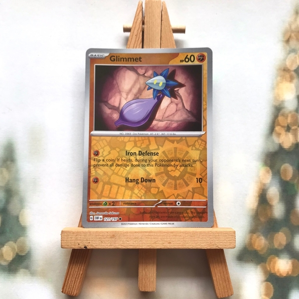 Thẻ hình Pokemon Glimmet 121/197 - Lá bài lẻ Scarlet & Violet: Obsidian Flames Common Reverse Holo tiếng Anh chính hãng