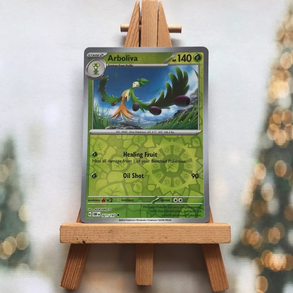 Thẻ hình Pokemon Arboliva 021/197 - Lá bài Obsidian Flames Uncommon Reverse Holo tiếng Anh