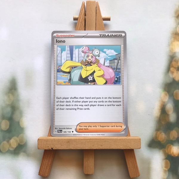 Thẻ hình Pokemon Iono 185/193 - Lá bài Scarlet & Violet: Paldea Evolved Uncommon Reverse Holo Promo tiếng Anh chính hãng ảnh 4