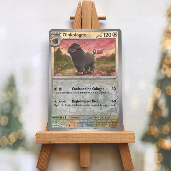 Thẻ hình Pokemon Oinkologne 183/197 - Lá bài Scarlet & Violet Obsidian Flames Uncommon Reverse Holo tiếng Anh chính hãng