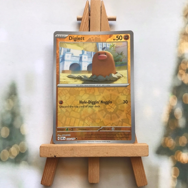Thẻ hình Pokemon Diglett 103/197 - Lá bài lẻ Scarlet & Violet: Obsidian Flames Common Reverse Holo tiếng Anh chính hãng