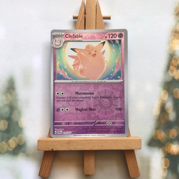 Thẻ hình Pokemon Clefable 079/167 - Lá bài Scarlet&Violet Twilight Masquerade Uncommon Reverse Holo tiếng Anh chính hãng