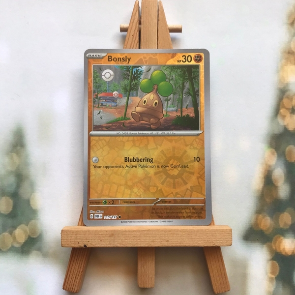 Thẻ hình Pokemon Bonsly 110/197 - Lá bài lẻ Obsidian Flames Common Reverse Holo tiếng Anh chính hãng