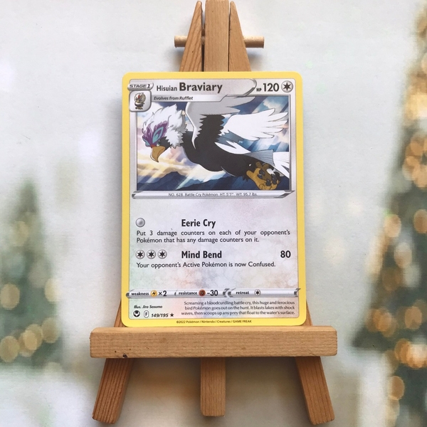 Thẻ hình Pokemon Hisuian Braviary 149/195 - Lá bài Silver Tempest Rare Reverse Holo tiếng Anh