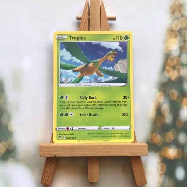 Thẻ hình Pokemon Tropius 006/203 - Lá bài lẻ Sword & Shield: Evolving Skies Rare tiếng Anh chính hãng