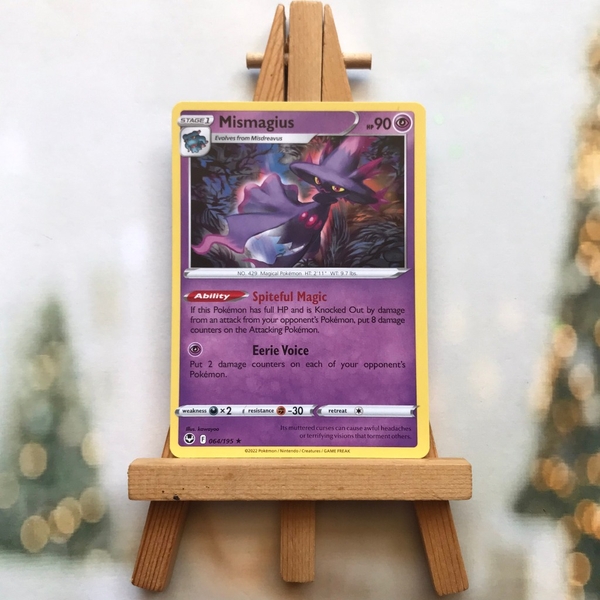 Thẻ hình Pokemon Mismagius 064/195 - Lá bài lẻ Sword & Shield: Silver Tempest Rare Reverse Holo tiếng Anh chính hãng