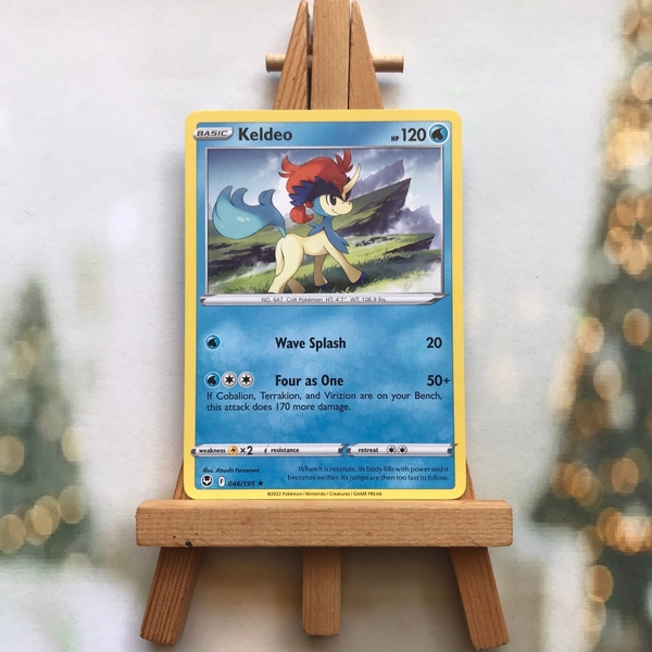 Thẻ hình Pokemon Keldeo 046/195 - Lá bài lẻ Sword & Shield: Silver Tempest Rare tiếng Anh chính hãng