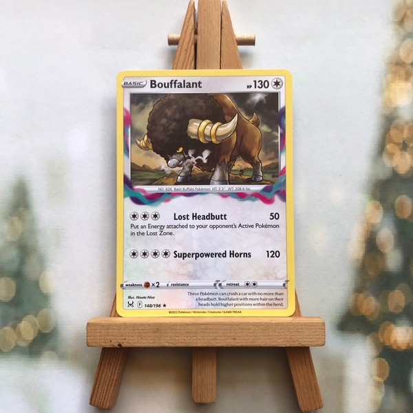 Thẻ hình Pokemon Bouffalant 148/196 - Lá bài Lost Origin Rare Reverse Holo tiếng Anh chính hãng