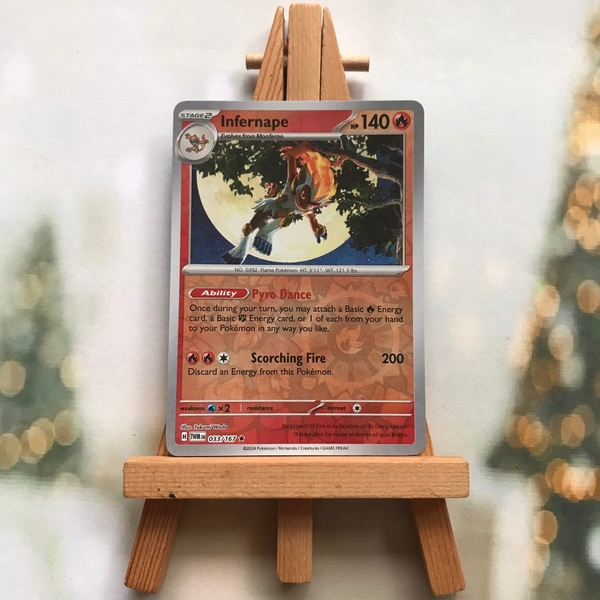 Thẻ hình Pokemon Infernape 033/167 - Lá bài Scarlet&Violet Twilight Masquerade Reverse Holo Rare tiếng Anh chính hãng ảnh 4