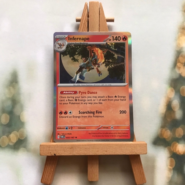 Thẻ hình Pokemon Infernape 033/167 - Lá bài Scarlet&Violet Twilight Masquerade Reverse Holo Rare tiếng Anh chính hãng ảnh 5