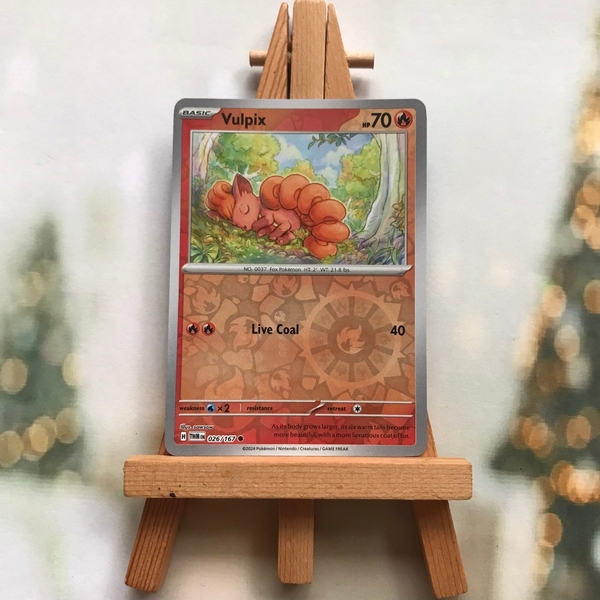 Thẻ hình Pokemon Vulpix 026/167 - Lá bài lẻ Scarlet&Violet Twilight Masquerade Common Reverse Holo tiếng Anh chính hãng