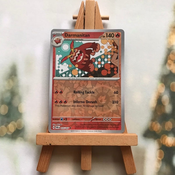 Thẻ hình Pokemon Darmanitan 035/167 - Lá bài lẻ SVE Twilight Masquerade Uncommon Reverse Holo tiếng Anh chính hãng