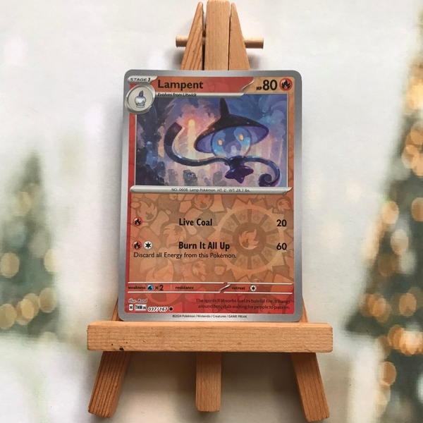 Thẻ hình Pokemon Lampent 037/167 - Lá bài Scarlet&Violet Twilight Masquerade Common Reverse Holo tiếng Anh chính hãng