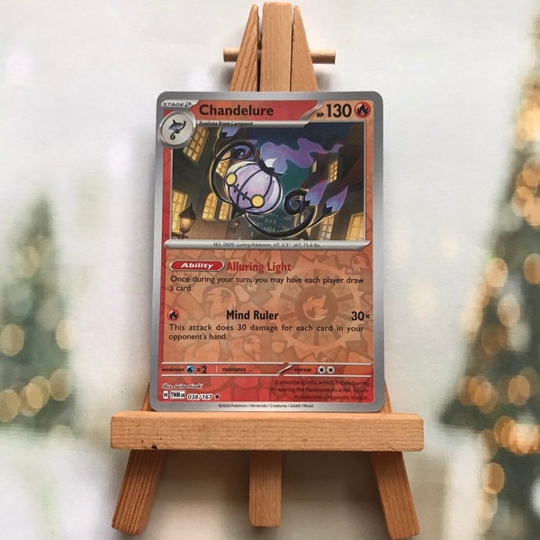Thẻ hình Pokemon Chandelure 038/167 - Lá bài lẻ SVE Twilight Masquerade Holo Rare Reverse Holo tiếng Anh chính hãng