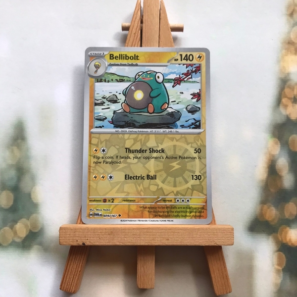 Thẻ hình Pokemon Bellibolt 074/167 - Lá bài Twilight Masquerade Uncommon Reverse Holo tiếng Anh chính hãng