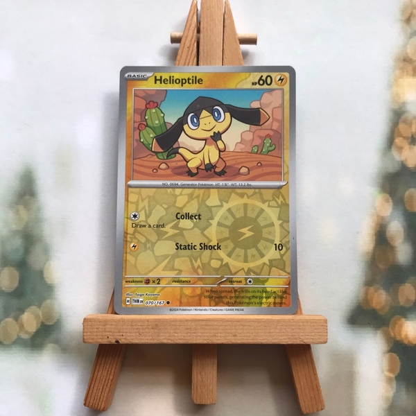 Thẻ hình Pokemon Helioptile 070/167 - Lá bài Scarlet&Violet Twilight Masquerade Common Reverse Holo tiếng Anh chính hãng