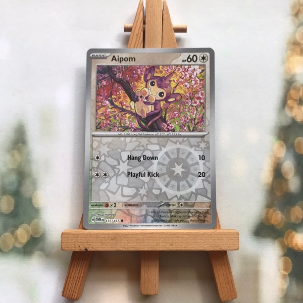 Thẻ hình Pokemon Aipom 137/167 - Lá bài Scarlet&Violet Twilight Masquerade Common Reverse Holo tiếng Anh chính hãng