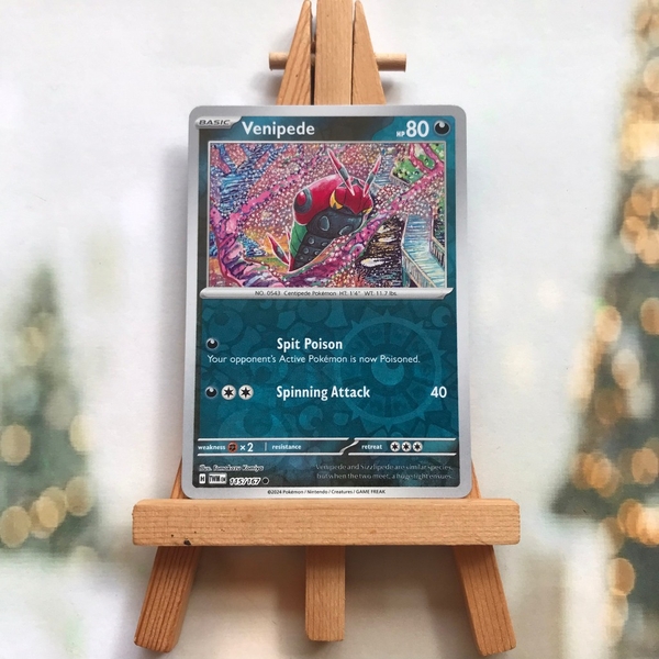 Thẻ hình Pokemon Venipede 115/167 - Lá bài Scarlet&Violet Twilight Masquerade Common Reverse Holo tiếng Anh chính hãng
