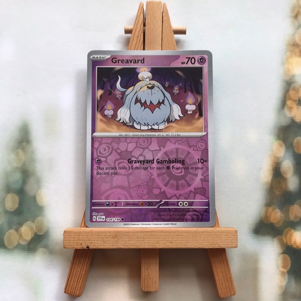 Thẻ hình Pokemon Greavard 104/198 - Lá bài lẻ Scarlet & Violet Base Set Common Reverse Holo tiếng Anh chính hãng