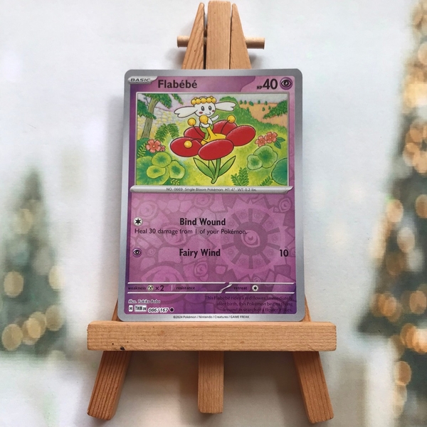 Thẻ hình Pokemon Flabebe 086/167- Lá bài Scarlet&Violet Twilight Masquerade Common Reverse Holo tiếng Anh chính hãng