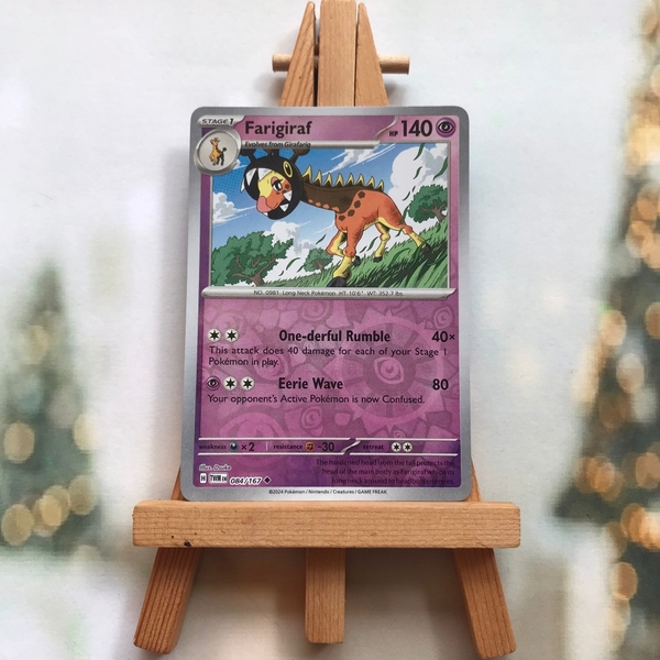 Thẻ hình Pokemon Farigiraf 084/167 - Lá bài Twilight Masquerade Uncommon Reverse Holo tiếng Anh chính hãng