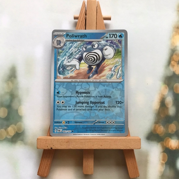 Thẻ hình Pokemon Poliwrath 043/167 - Lá bài lẻ SVE Twilight Masquerade Uncommon Reverse Holo tiếng Anh chính hãng