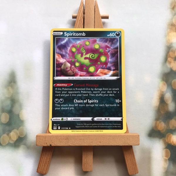 Thẻ hình Pokemon Spiritomb 117/196 - Lá bài Sword & Shield: Lost Origin Rare Reverse Holo tiếng Anh chính hãng ảnh 2