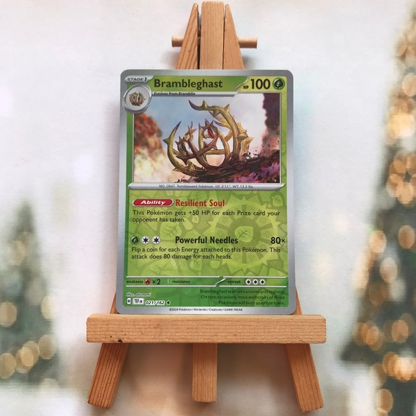 Thẻ hình Pokemon Brambleghast 021/162 -Lá bài Scarlet&Violet Temporal Forces Holo Rare Reverse Holo tiếng Anh chính hãng ảnh 3
