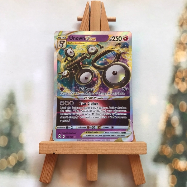 Thẻ hình Pokemon Unown VSTAR 066/195 - Lá bài Silver Tempest Ultra Rare tiếng Anh chính hãng