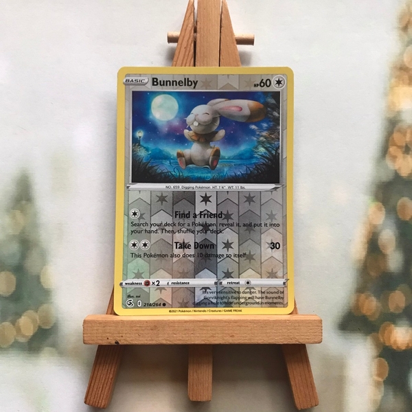 Thẻ hình Pokemon Bunnelby 214/264 - Lá bài Sword & Shield: Fusion Strike Common Reverse Holo tiếng Anh chính hãng