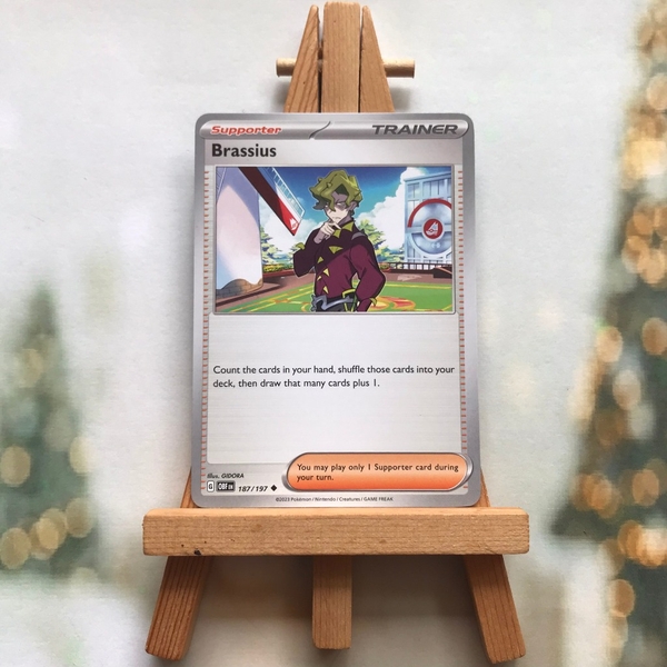 Thẻ hình Pokemon Brassius 187/197 - Lá bài Scarlet & Violet: Obsidian Flames Uncommon tiếng Anh chính hãng ảnh 2