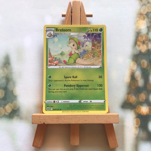 Thẻ hình Pokemon Breloom 004/172 - Lá bài Sword & Shield: Brilliant Stars Rare Reverse Holo tiếng Anh chính hãng