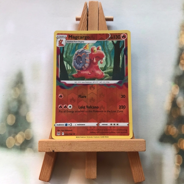Thẻ hình Pokemon Magcargo 022/196 - Lá bài lẻ Sword & Shield: Lost Origin Rare Reverse Holo tiếng Anh chính hãng