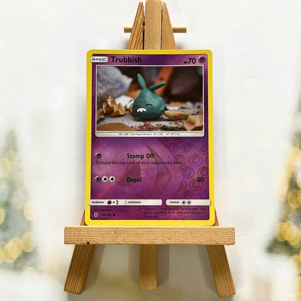 Thẻ hình Pokemon Trubbish 50/145 - Lá bài lẻ Sun & Moon: Guardians Rising Common Reverse Holo tiếng Anh chính hãng