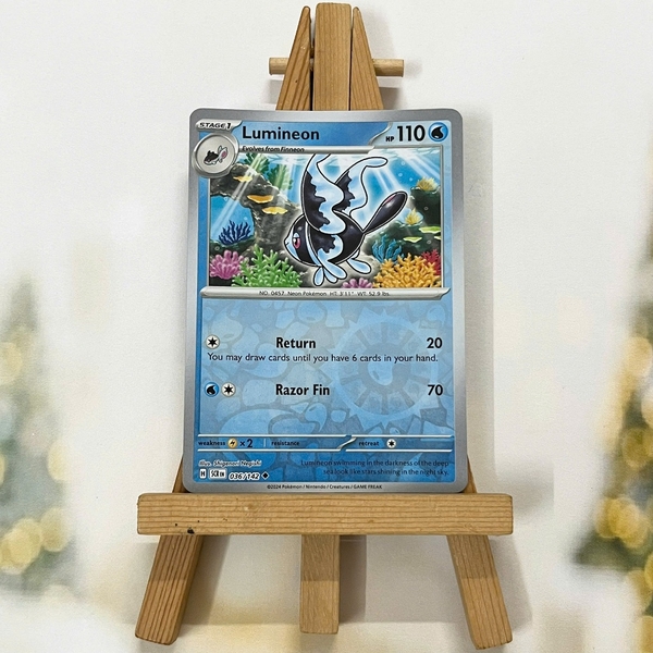 Thẻ hình Pokemon Lumineon 036/142 - Lá bài lẻ Stellar Crown Uncommon Reverse Holo tiếng Anh chính hãng