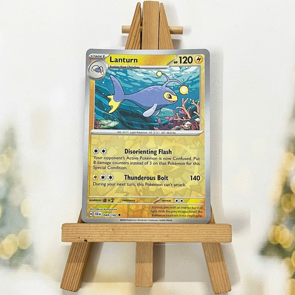 Thẻ hình Pokemon Lanturn 049/142 - Lá bài lẻ Stellar Crown Uncommon Reverse Holo tiếng Anh chính hãng