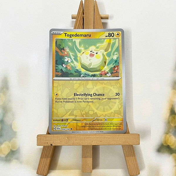 Thẻ hình Pokemon Togedemaru 054/142 - Lá bài lẻ Stellar Crown Uncommon Reverse Holo tiếng Anh chính hãng