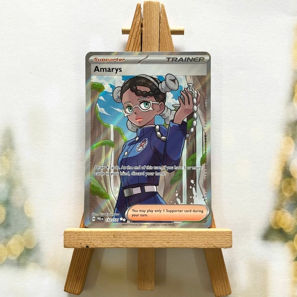 Thẻ hình Pokemon Amarys 132/131 - Lá bài lẻ Prismatic Evolutions Full Art Secret Rare tiếng Anh chính hãng