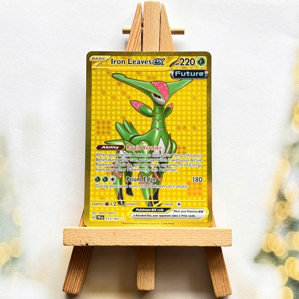 Thẻ hình Pokemon Iron Leaves ex 213/162 - Lá bài Temporal Forces Gold Secret Rare tiếng Anh chính hãng