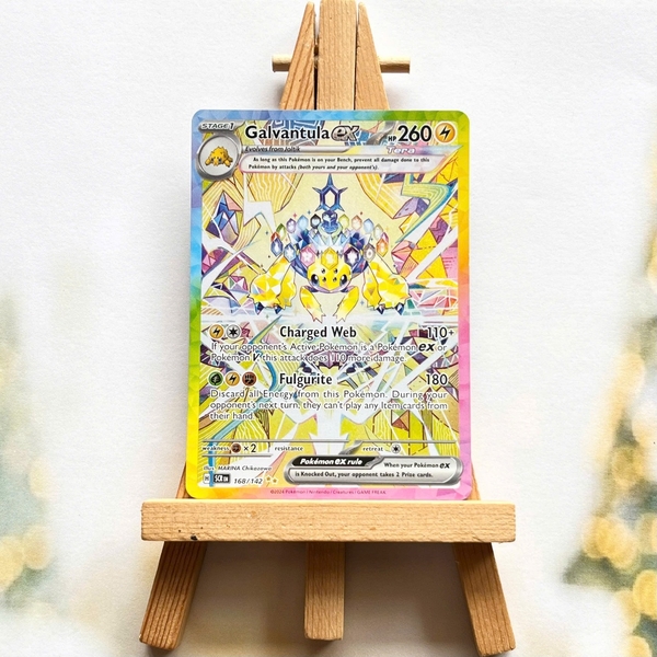 Thẻ hình Pokemon Galvantula ex 168/142 - Lá bài Stellar Crown Special Illustration Rare tiếng Anh chính hãng