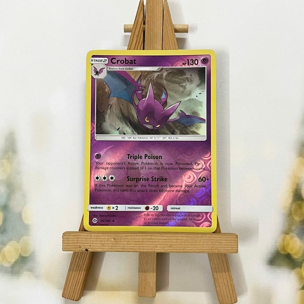 Thẻ hình Pokemon Crobat 56/149 - Lá bài Sun & Moon (Base Set) Rare Reverse Holo tiếng Anh chính hãng