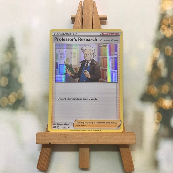 Thẻ hình Pokemon Professor's Research 147/172 - Lá bài Brilliant Stars Rare Reverse Holo tiếng Anh chính hãng ảnh 2