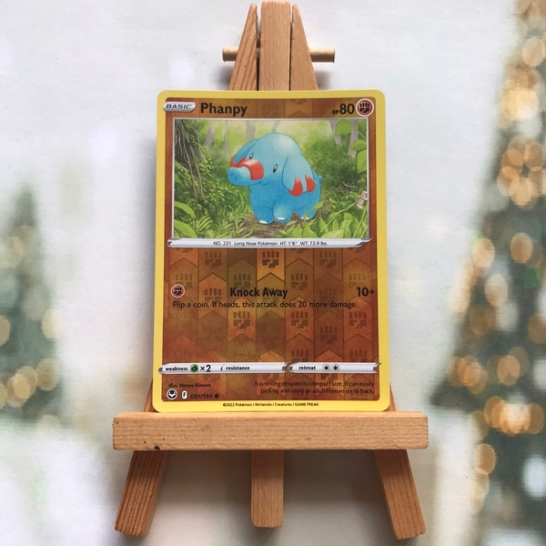 Thẻ hình Pokemon Phanpy 091/195 - Lá bài Sword & Shield: Silver Tempest Common Reverse Holo tiếng Anh chính hãng
