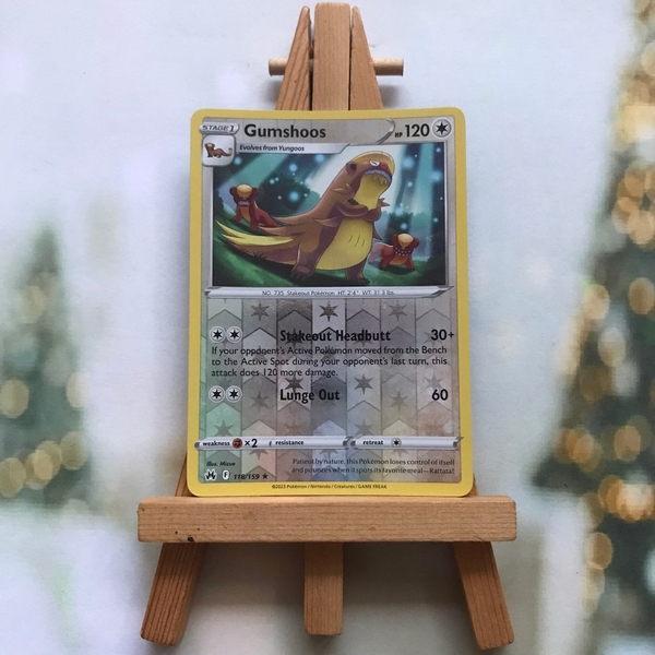 Thẻ hình Pokemon Gumshoos 118/159 - Lá bài Crown Zenith Rare Reverse Holo tiếng Anh chính hãng ảnh 2
