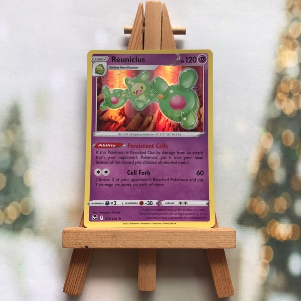Thẻ hình Pokemon Reuniclus 078/195 - Lá bài Sword & Shield: Silver Tempest Holo Rare tiếng Anh chính hãng
